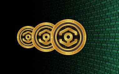 Dijital arkaplanda Ankr sanal para birimi resmi. 3d illüstrasyon
