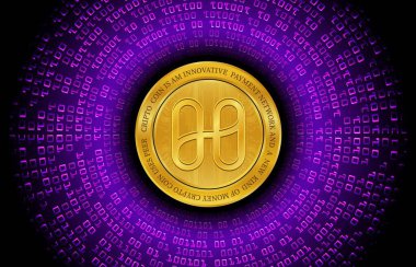 Harmony-1 sanal para birimi logosu. 3d illüstrasyon.