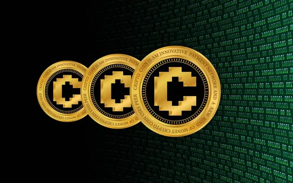 凸ファイナンス Cvx仮想通貨の画像 3Dイラスト — ストック写真