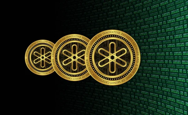 virtual coins and their logos. dent virtual currency logo. 3d illustration.