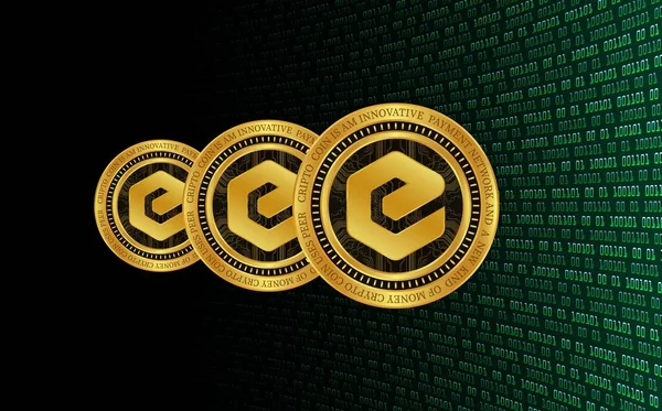 Ecash Xec虚拟货币的图像 3D说明 — 图库照片