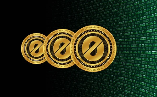 Зображення Віртуальної Валюти Монети Ogn Цифровому Тлі Ілюстрації — стокове фото
