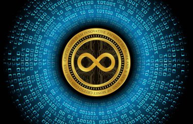 İnternet bilgisayar sanal para birimi logosu. 3d illüstrasyon.
