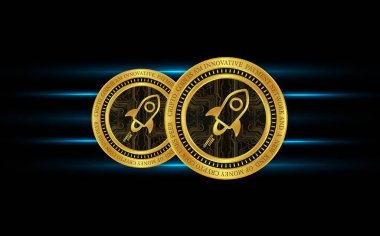  Yıldız-xlm sanal para birimidir. 3d illüstrasyon.