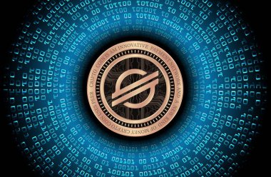  Yıldız-xlm sanal para birimidir. 3d illüstrasyon.