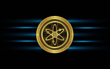 Kozmos-atom sanal para birimi görüntüleri. 3d illüstrasyon.