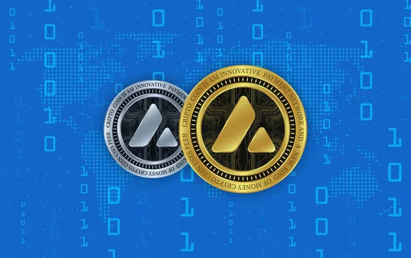 Avalanche Avax Virtual Currency Image Digital Background Illustrations — Stockfoto