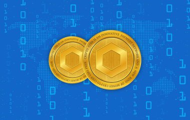 Zincirleme bağlantı sanal para birimi resmi. 3d illüstrasyon