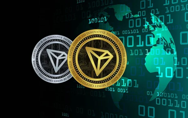  Tron-trx sanal para birimi. 3d illüstrasyon.