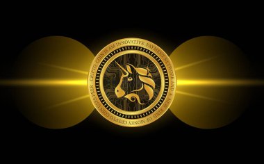 uniswap virtual currency images. 3d illustrations.