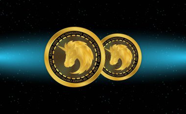 1 inch network virtual currency image. 3d illustration.