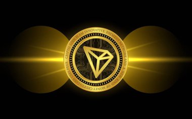  Tron-trx sanal para birimi. 3d illüstrasyon.