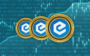 ecash-xec sanal para biriminin görüntüleri. 3d illüstrasyon