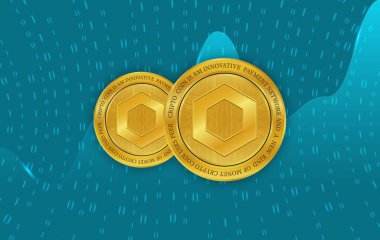 Zincirleme bağlantı sanal para birimi resmi. 3d illüstrasyon