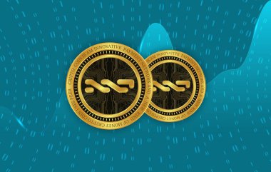 digital background image of nxt virtual currency. 3d illustration.