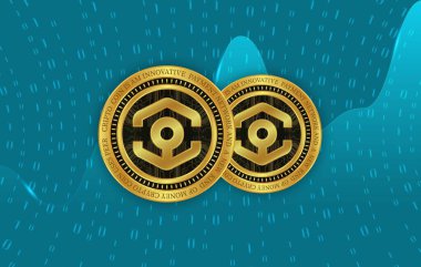 Dijital arkaplanda Ankr sanal para birimi resmi. 3d illüstrasyon