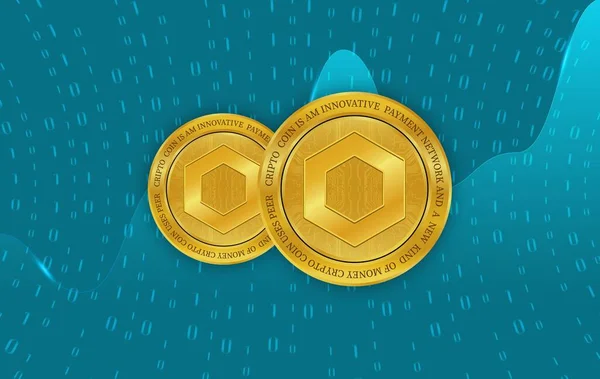 Zincirleme bağlantı sanal para birimi resmi. 3d illüstrasyon