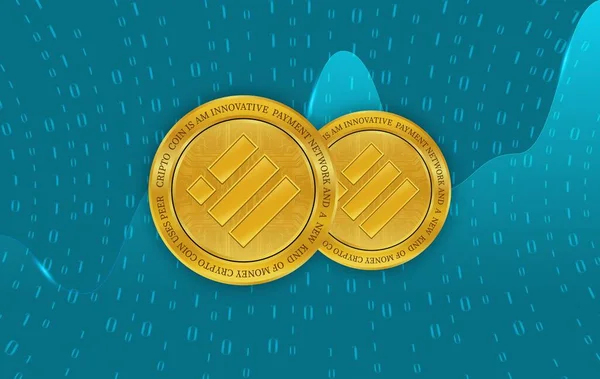 Binance usd-busd sanal para birimi resimleri. 3d illüstrasyon.