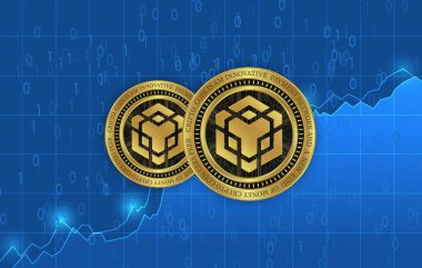 binance-bnb sanal para birimi resimleri. 3d illüstrasyon.