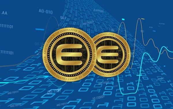 Enjin Enj虚拟货币的数字背景图像 3D说明 — 图库照片