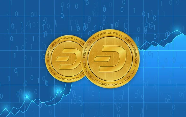 Pomlčka Virtuální Měna Logo Ilustrace — Stock fotografie