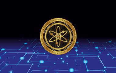 Kozmos-atom sanal para birimi görüntüleri. 3d illüstrasyon.