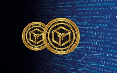 Dijital arkaplanda gala sanal para birimi resmi. 3d illüstrasyon.
