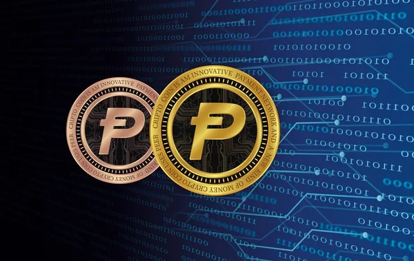Potcoin sanal para birimi görüntüleri. 3d çizimler.