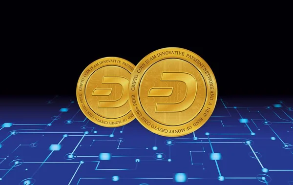 ダッシュ仮想通貨のロゴ3Dイラスト — ストック写真