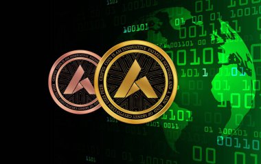 ardor-ardr virtual currency views. 3d illustration.