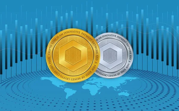 Chainlink Link Virtual Currency Image Illustrations — Stock Photo, Image