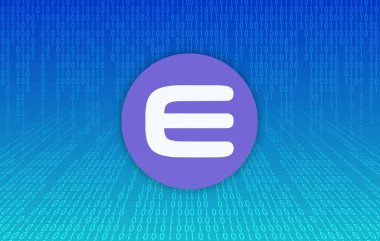 enjin-enj sanal para biriminin dijital arkaplan resmi. 3d illüstrasyon.