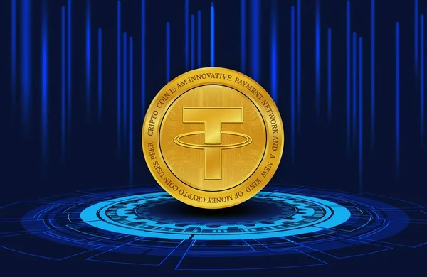 Das Tether Usdt Virtual Currency Logo Abbildungen — Stockfoto