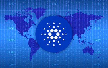 Cardano-ada kripto para birimi görüntüsü. 3d illüstrasyon.