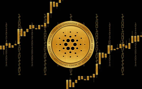 image of cardano-ada cryptocurrency. 3d illustration.
