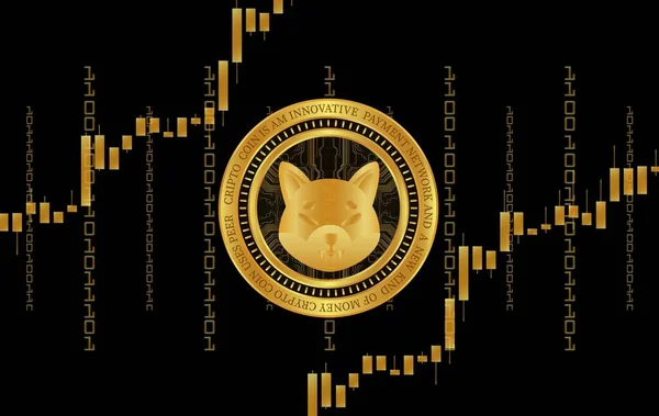 Shiba Virtual Currency Visuals Colorful Background Illustrations — Stock Photo, Image