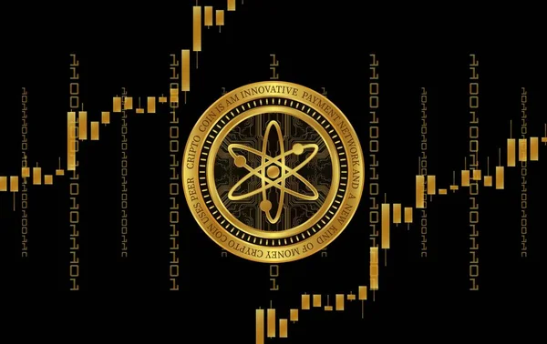 Cosmos Atom Virtual Currency Images Illustration — Stock Fotó