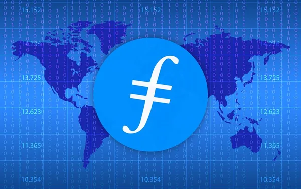 Imagen Moneda Virtual Filecoin Fil Fondo Digital Ilustración — Foto de Stock