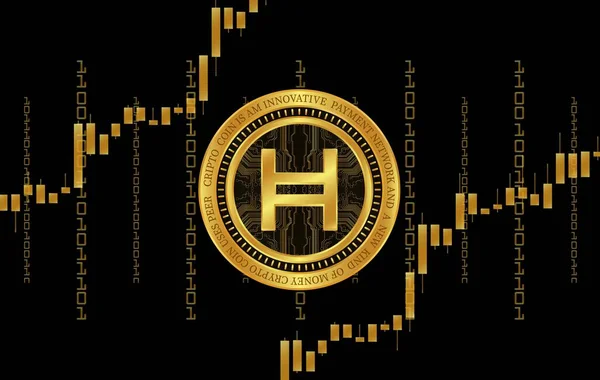 ヘデラ ハッシュグラフ Hbar仮想通貨画像 3Dイラスト — ストック写真
