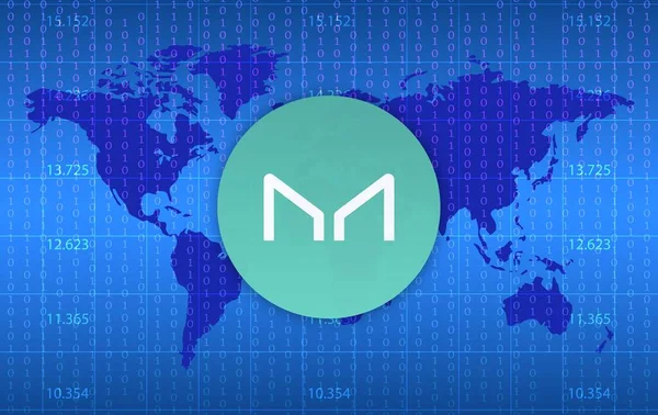 Een Afbeelding Van Virtuele Munt Maker Mkr Munt Een Digitale — Stockfoto