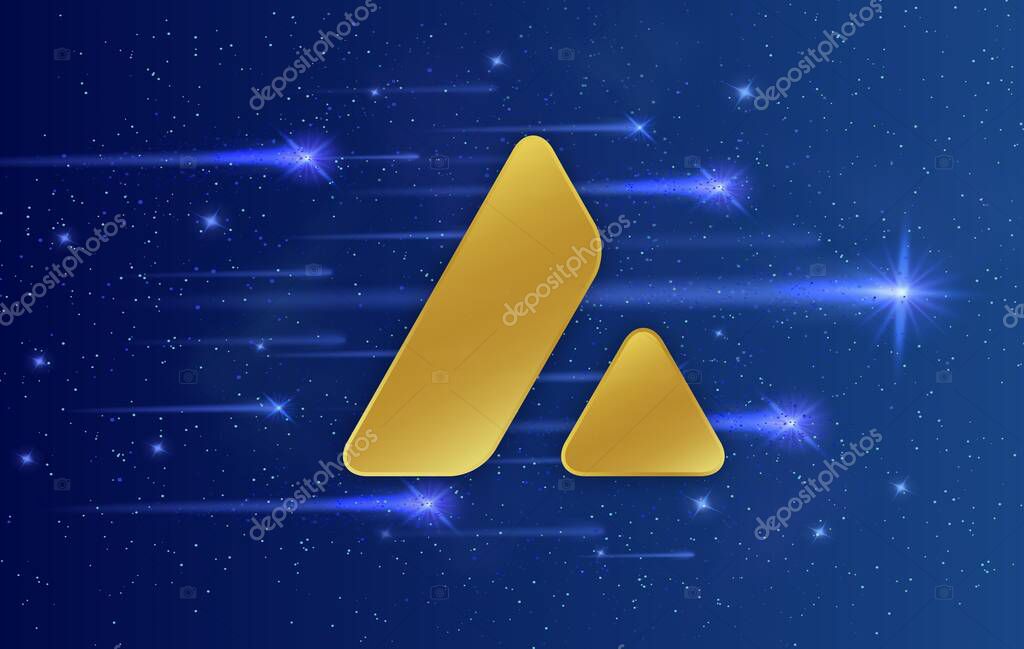 Avalanche-avax virtual currency image in the digital background. 3d illustrations.