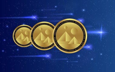 Decntraland-mana kripto para birimi resmi. 3B illüstrasyon.