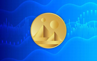 Decntraland-mana kripto para birimi resmi. 3B illüstrasyon.