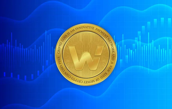 woo network woo virtual currency logo. 3d illustrations. Stock