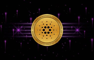 Cardano-ada kripto para birimi görüntüsü. 3d illüstrasyon.