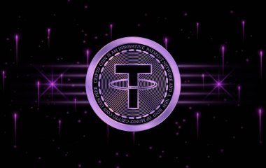 Sanal para birimi logosunu bağla. 3d illüstrasyon.