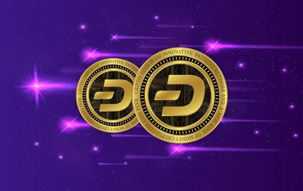 ダッシュ仮想通貨のロゴ3Dイラスト — ストック写真