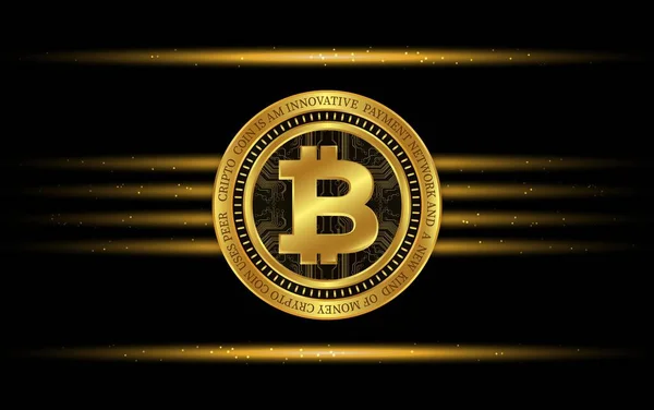 Obrazy Logo Bitcoin Btc Cyfrowym Tle Ilustracje — Zdjęcie stockowe