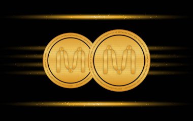 Dijital bir arka planda mina coin sanal para birimi görüntüsü. 3d illüstrasyon.