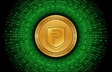 Pivx sanal para birimi resimleri. 3d illüstrasyon.